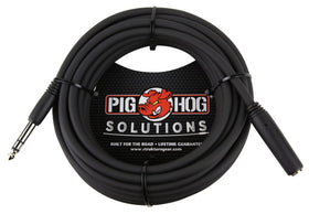 Pig Hog PHX14-25 headphone extension with TRS connectors for reliable studio monitoring.