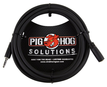 Pig Hog PHX35-10 full 10ft cable laid out showing reach and flexibility