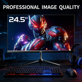 PIJ 24.5-inch monitor side profile showing slim design for desks