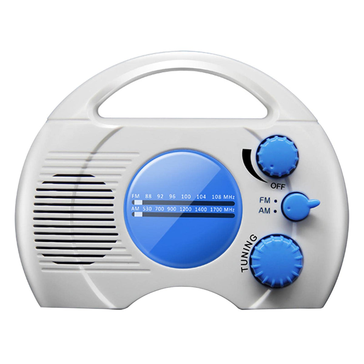 pilarmuture front view hanging shower radio showing compact design and easy hanging