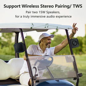 PILSAMAS 15W full-range driver delivers clear highs and punchy bass for outdoor tracks