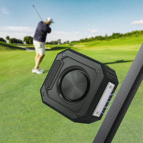 PILSAMAS golf speaker with magnetic base attaches to golf cart for easy outdoor music