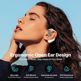 Piluyaa microphone and bone conduction area close-up, clarifies clearer-call benefit