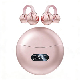 Piluyaa clip-on earbuds open-ear rose gold for comfortable all-day listening