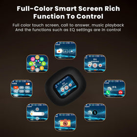 Piluyaa earbuds with over‑ear hooks demonstrating secure fit for sports