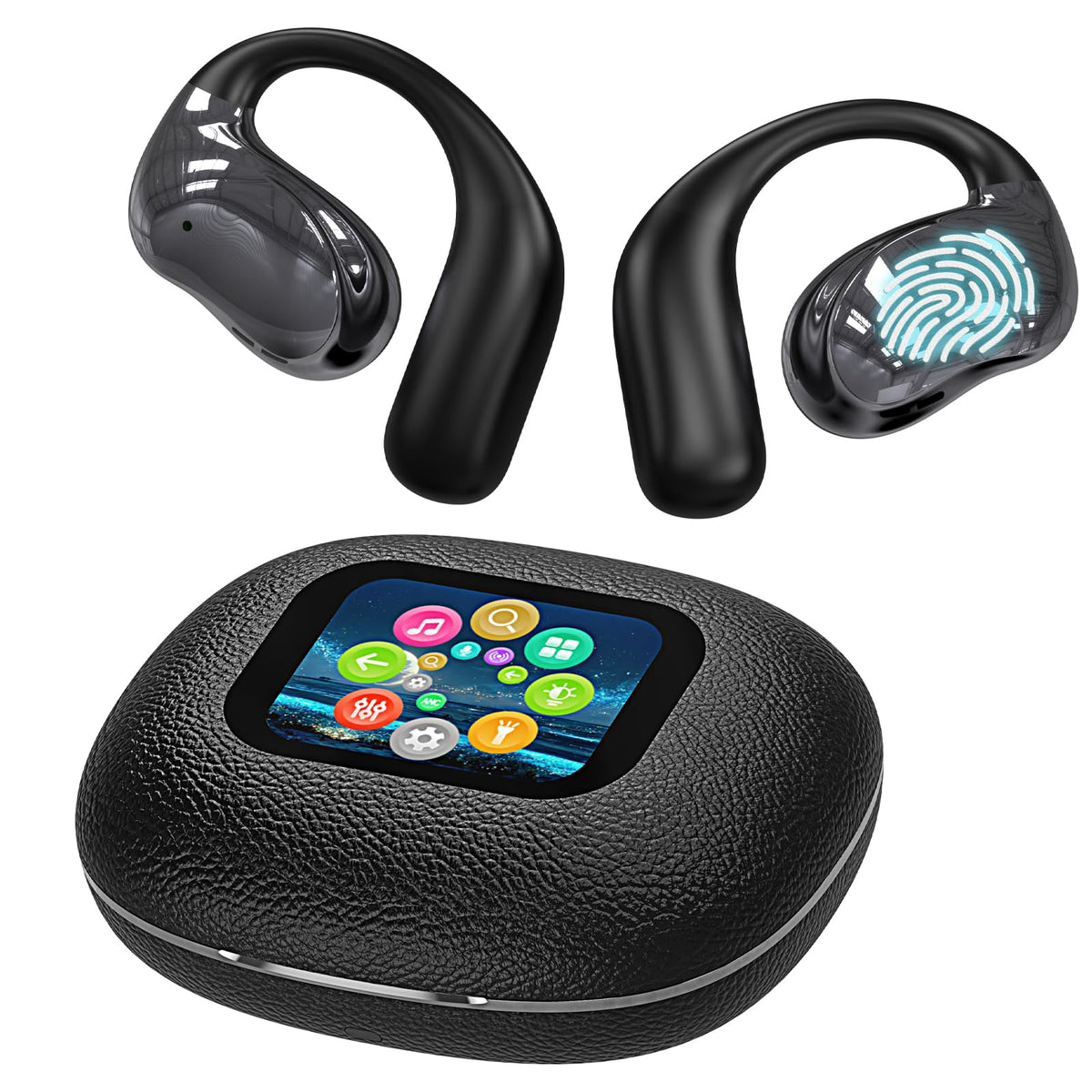 Piluyaa front packaging and LED smart case showing quick controls and battery