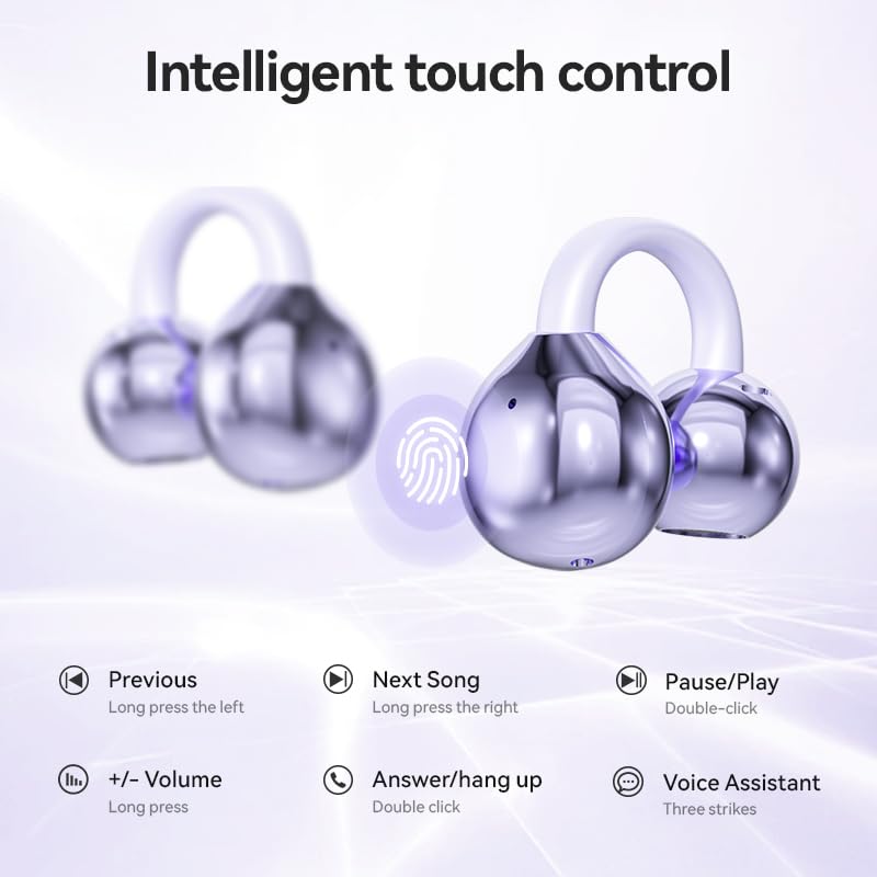 Piluyaa open-ear clip design secured over the ear for glasses wearers
