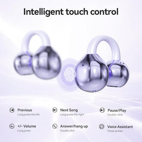 Piluyaa open-ear clip design secured over the ear for glasses wearers
