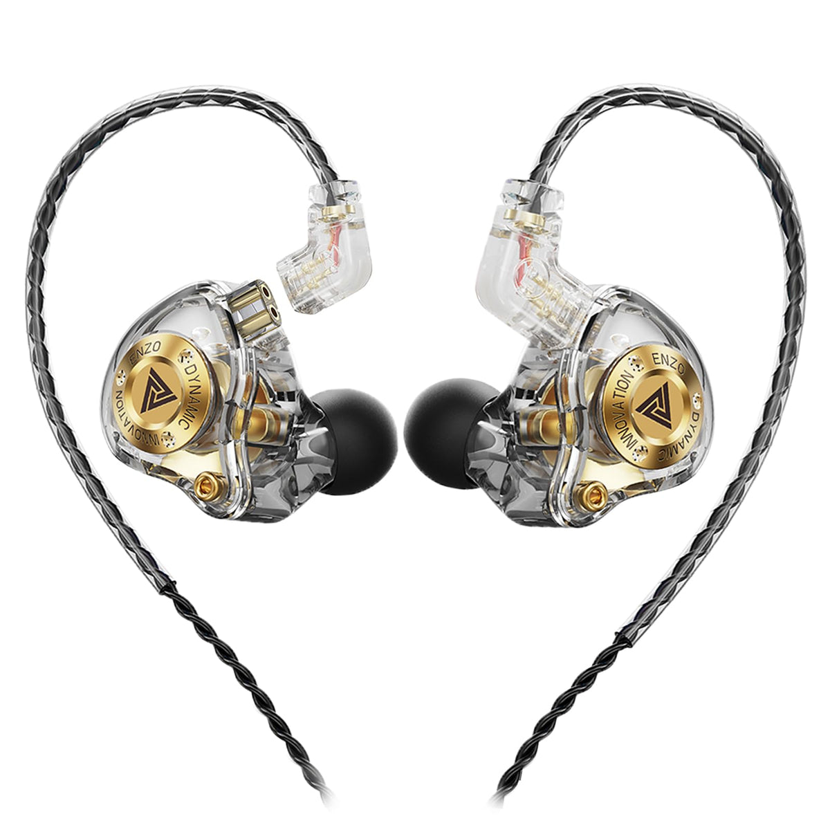 Piluyaa QKZ ENZO IEM with 11mm dynamic driver, front view, delivering detailed bass.