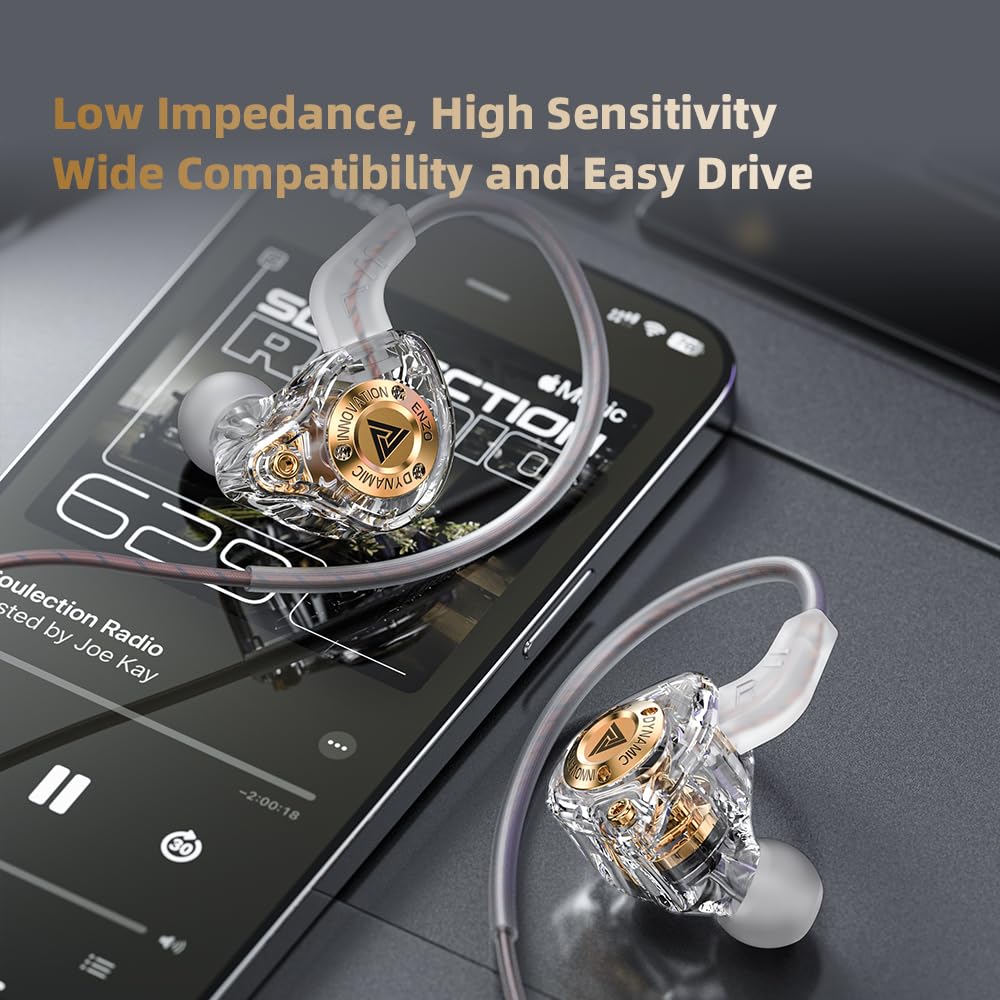 Piluyaa QKZ ENZO ultra-lightweight 2.3 g per earbud for comfort.