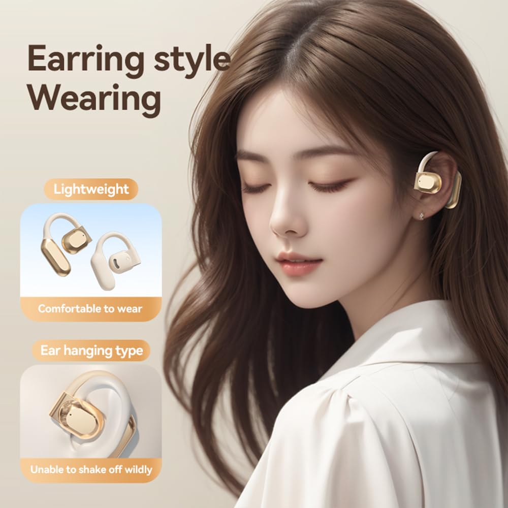 Piluyaa side profile of the open‑ear bud illustrating pressure‑free air conduction design