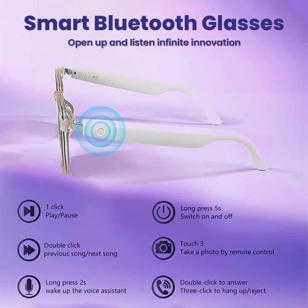 Piluyaa Smart Glasses open-ear audio enabling hands-free calls and music
