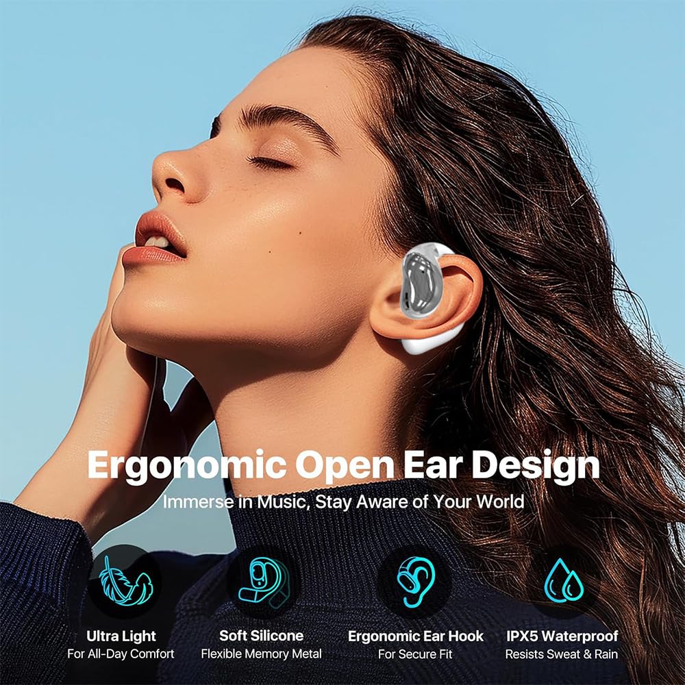 Piluyaa earbuds with water droplets demonstrating IPX7 water-resistant benefit