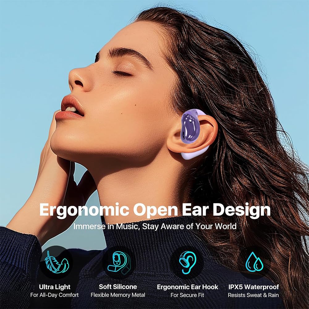 Piluyaa earbuds splashed with water, proving IPX7 sweatproof protection