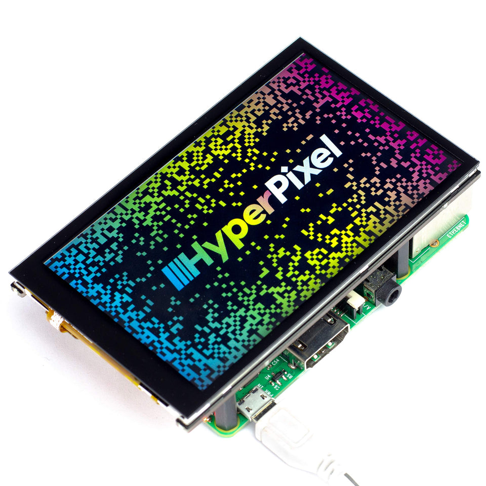 Pimoroni HyperPixel 4.0 touchscreen front view for quick, responsive Pi interfaces.