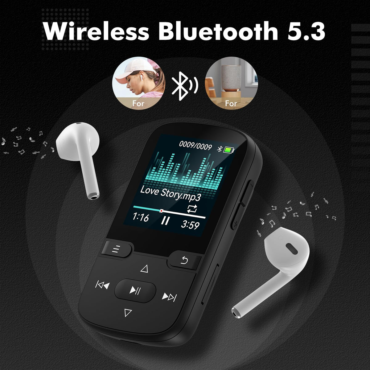 PINHUI 1.5-inch color display active showing track and battery for visibility