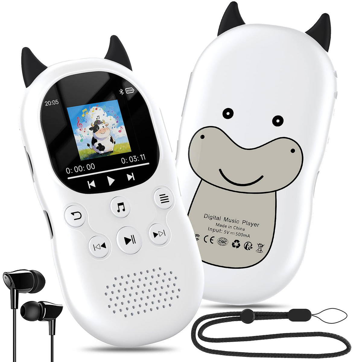 PINHUI cow front view showing cute design and intuitive play button for easy use