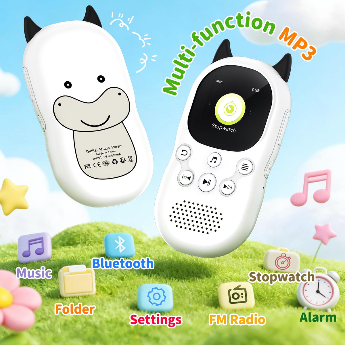PINHUI cow worn on lanyard for secure carry and active play convenience
