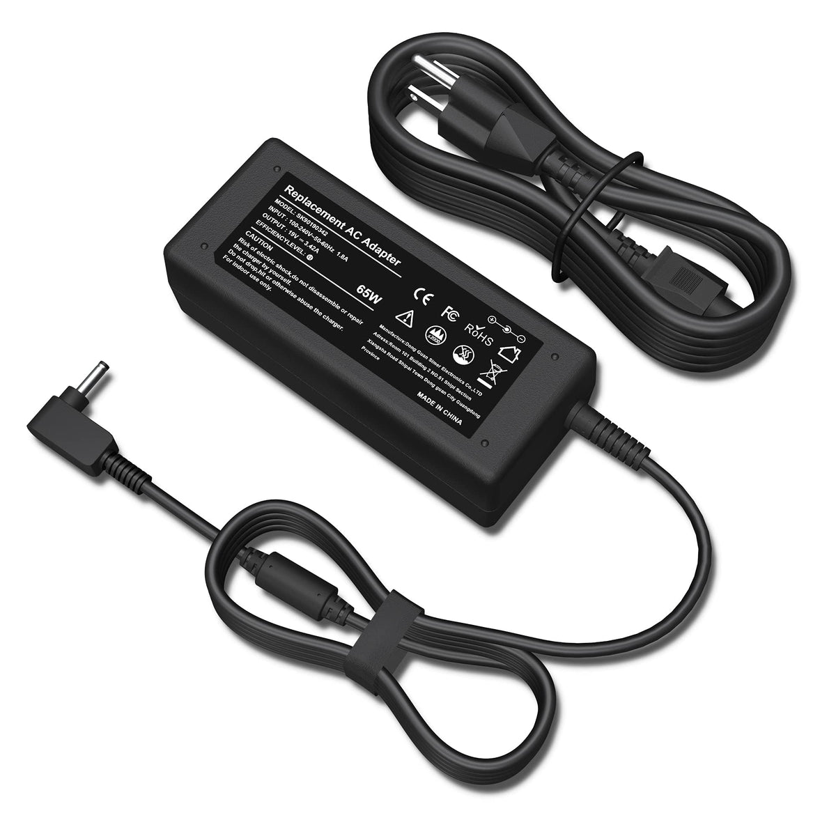 PIOEVTKA 65W Acer Chromebook adapter front view for reliable charging.