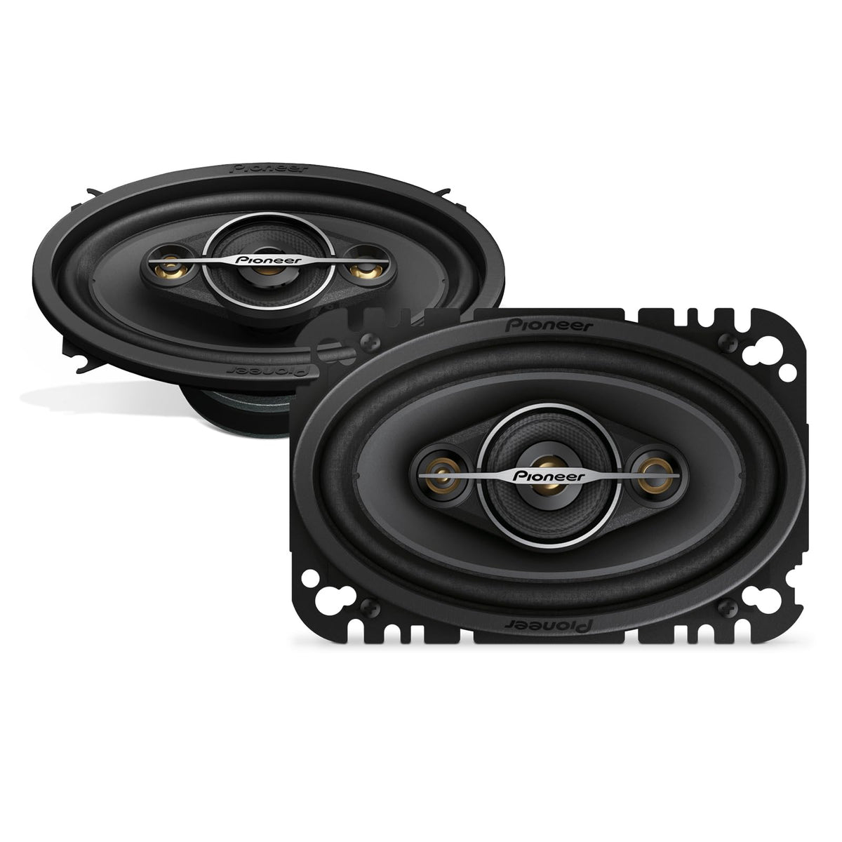 Pioneer A-Series TS-A4671F front view showing compact fit and balanced sound.