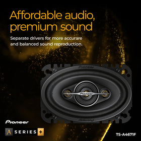 Pioneer A-Series TS-A4671F woofer detail reveals deep bass potential.