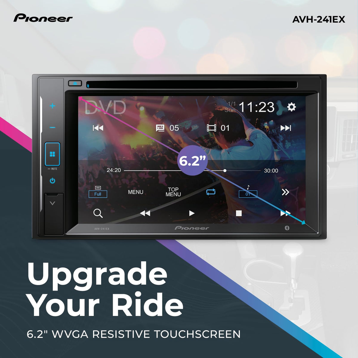 PIONEER AVH-241EX built-in amplifier for clear road audio