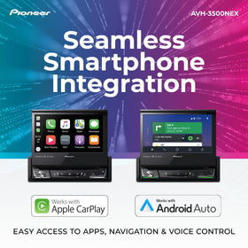 Pioneer AVH-3500NEX Apple CarPlay and Android Auto integration on display
