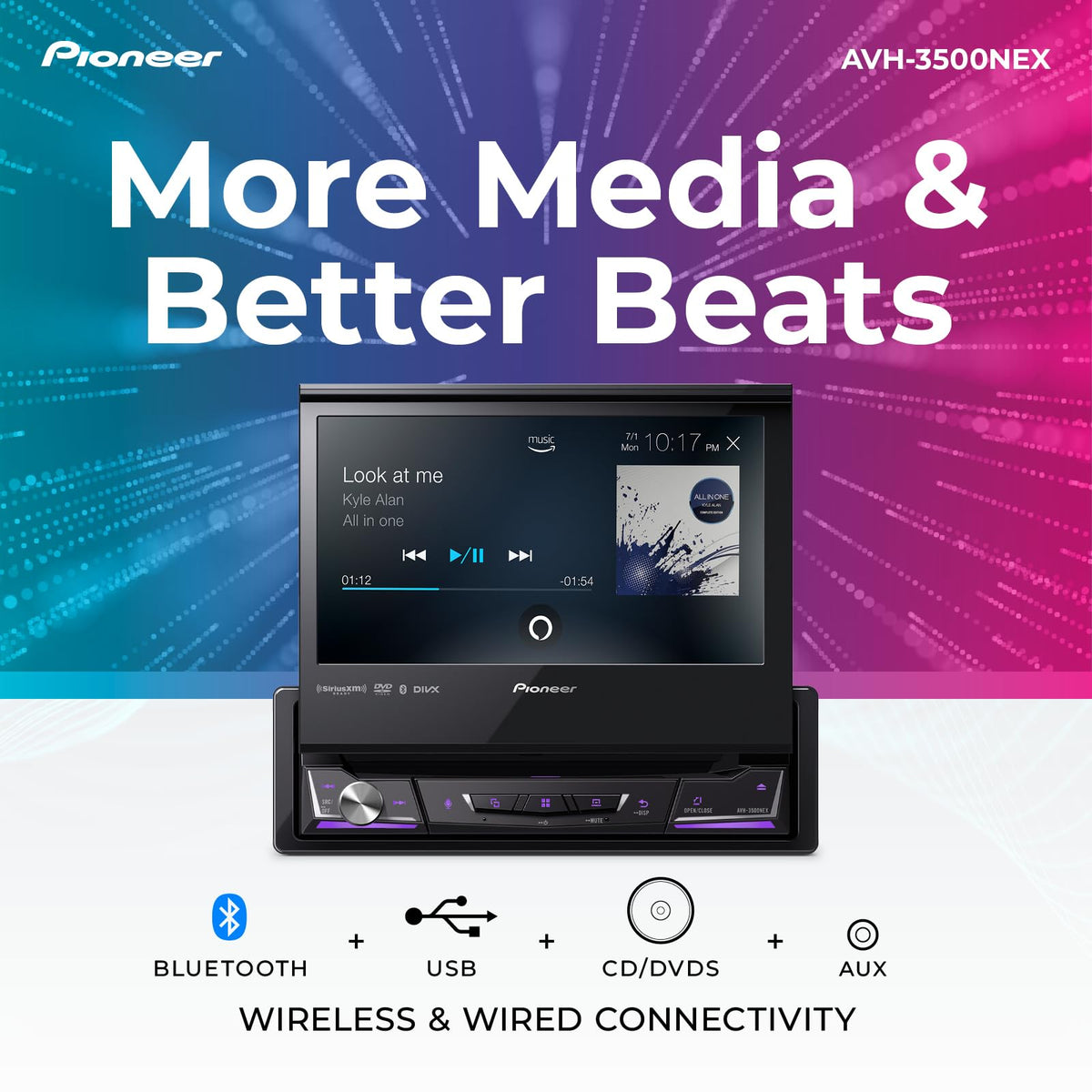 Pioneer AVH-3500NEX back-up camera input with parking guides
