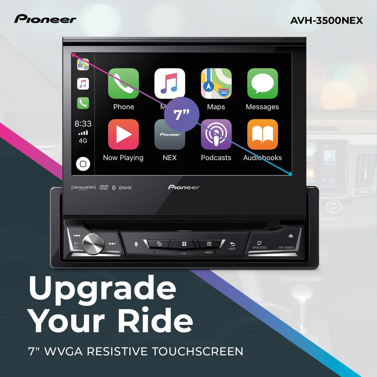 Pioneer AVH-3500NEX Bluetooth hands-free calling via external microphone