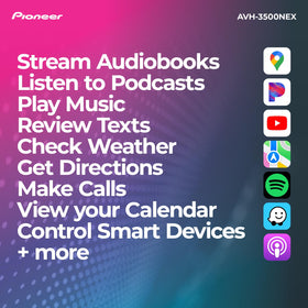 Pioneer AVH-3500NEX motorized 7-inch display with auto dim