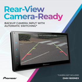 Pioneer DMH-1600NEX backup camera input with parking guides for safer reversing.