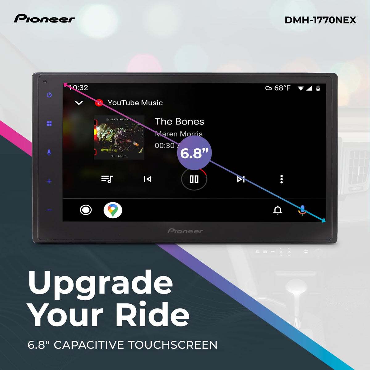 PIONEER DMH-1770NEX with CarPlay and Android Auto for easy phone integration.