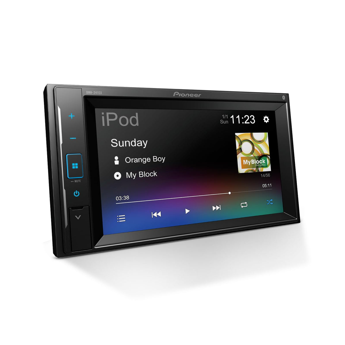 Pioneer DMH-241EX 6.2-inch touchscreen for intuitive in-car control and media access.
