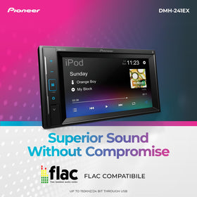 PIONEER DMH-241EX ready for rear-view camera for easier parking.