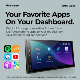 Pioneer DMH-470EX with Bluetooth hands-free calling for safer driving.