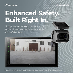Pioneer DMH-470EX rear camera input enhances parking confidence.