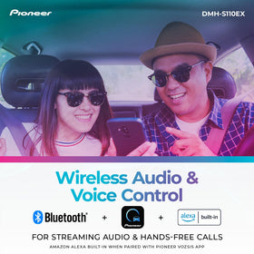 Pioneer DMH-S110EX rear camera input enhances parking and rear visibility