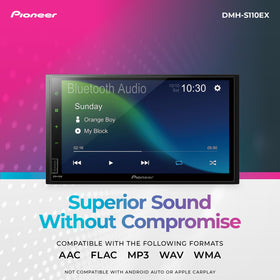 Pioneer DMH-S110EX 7-inch touchscreen enables intuitive navigation and media control