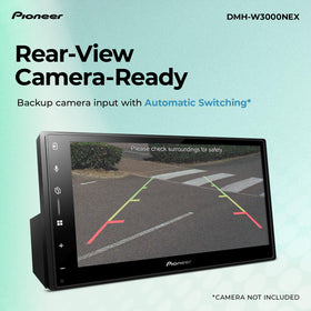 PIONEER DMH-W3000NEX rear-view camera compatibility supports easier parking.