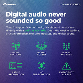 Pioneer DMH-W3050NEX supports wireless Apple CarPlay for hands-free use