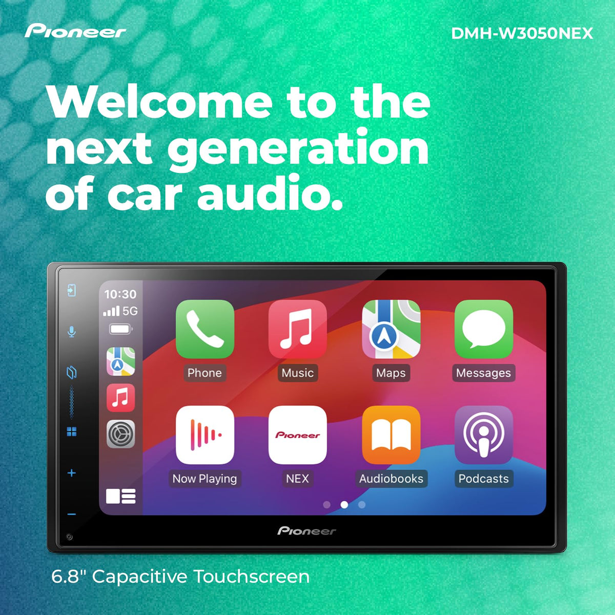 PIONEER DMH-W3050NEX wireless CarPlay/Android Auto for hands-free access.