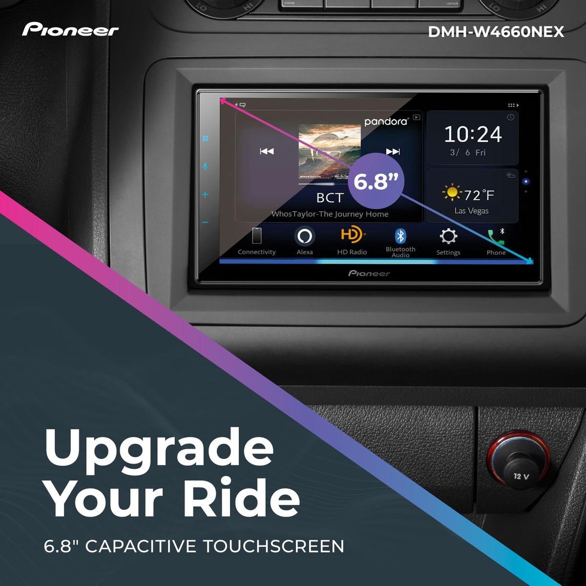 PIONEER DMH-W4660NEX 6.8-inch touchscreen with responsive navigation and multimedia access