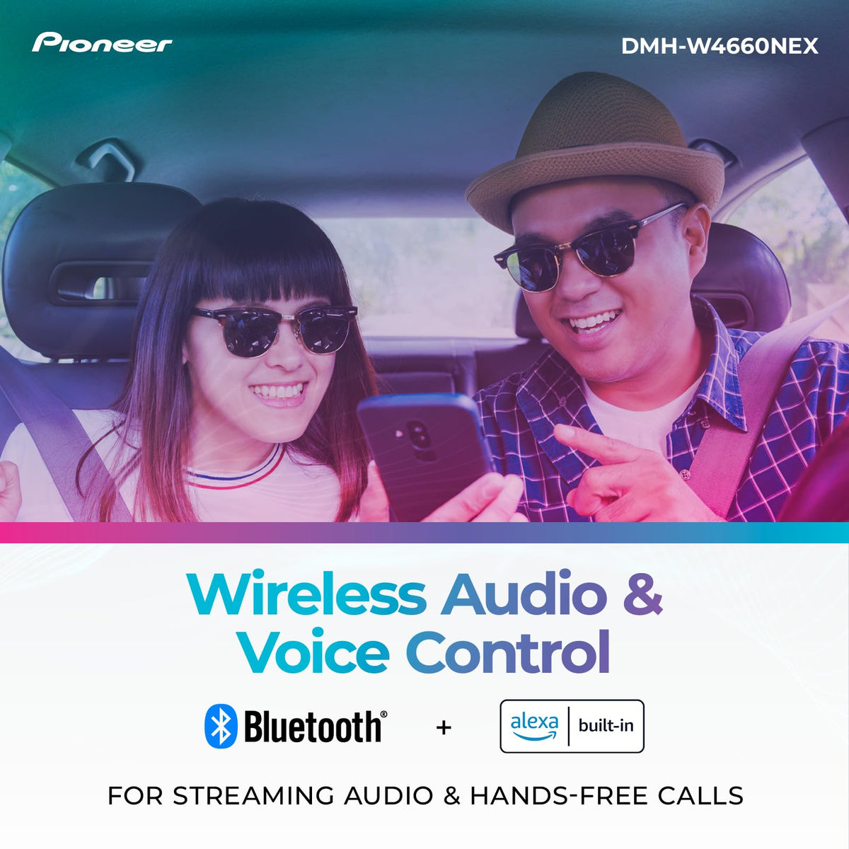 PIONEER DMH-W4660NEX built-in Bluetooth supports hands-free calls and wireless music