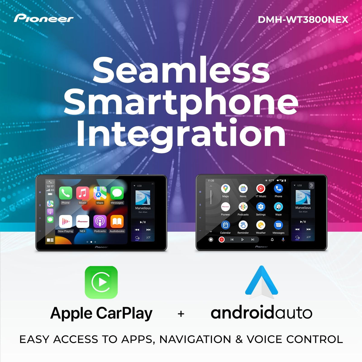 PIONEER DMH-WT3800NEX Android Auto split-screen multitasking