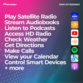 Pioneer DMH-WT5000NEX dual-chip audio delivers crystal-clear concert-like sound.