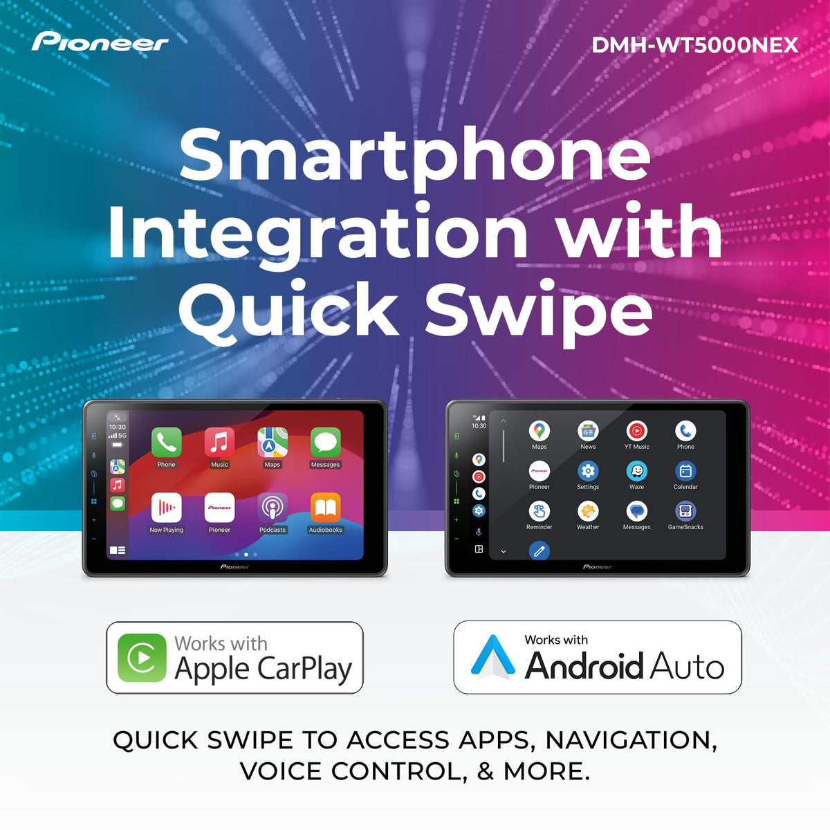 Pioneer DMH-WT5000NEX HD Radio delivers digital sound with real-time updates.