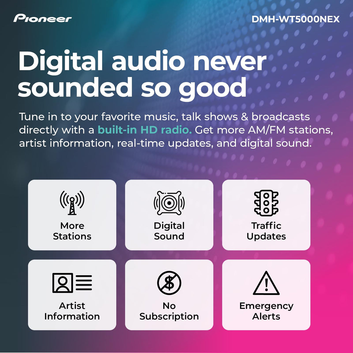 Pioneer DMH-WT5000NEX PxLink app for personalized home screen and shortcuts.