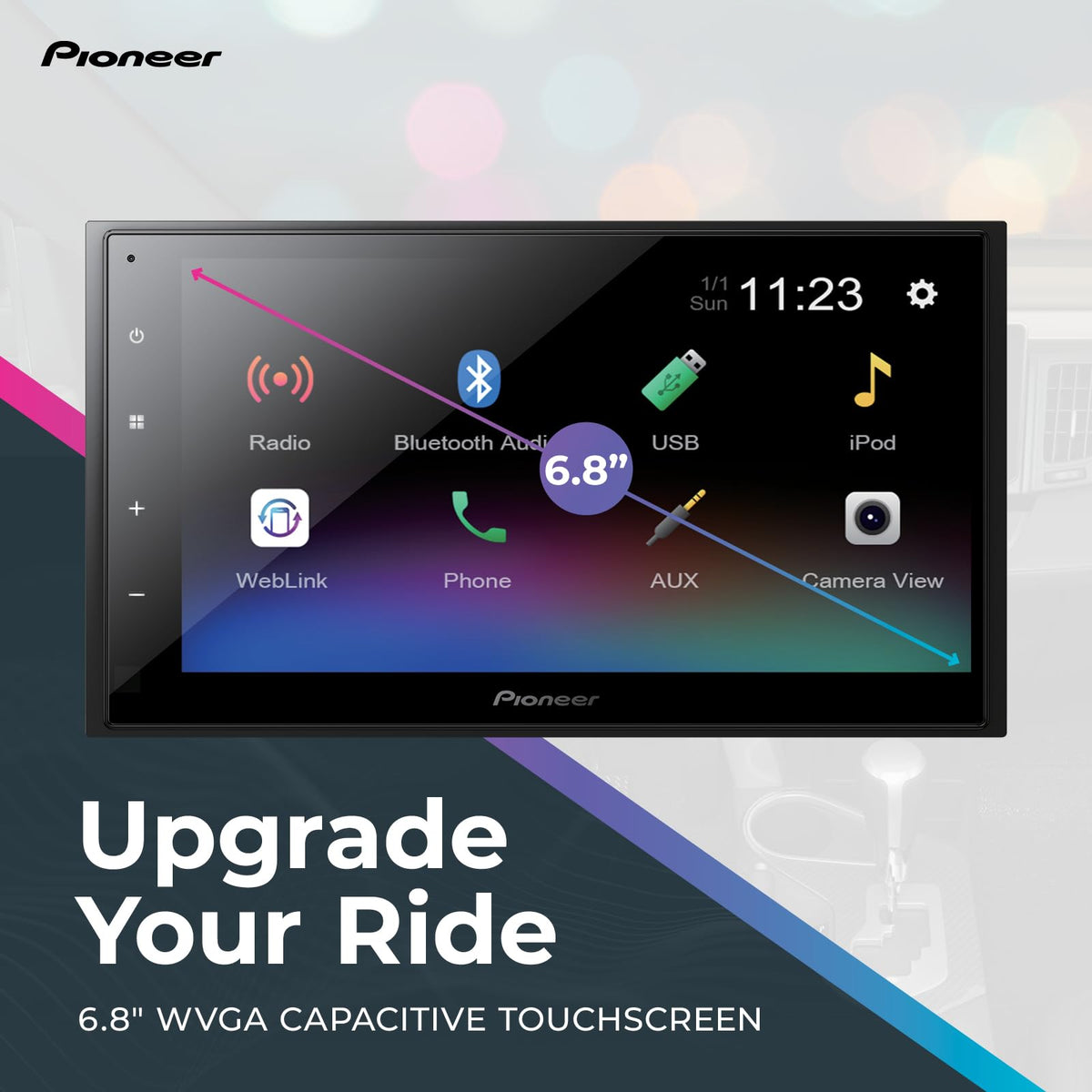 Pioneer DMH-342EX Bluetooth hands-free calling for safer commutes
