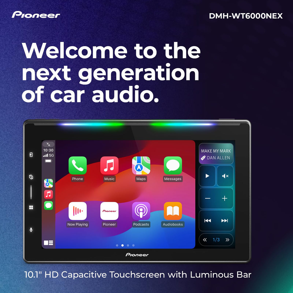 Pioneer DMH-WT6000NEX Luminous Bar lighting that syncs with music.