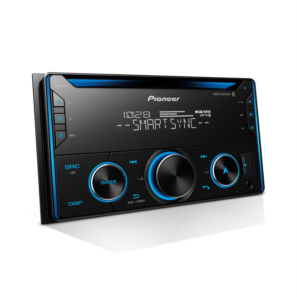 Pioneer FH-S520BT front panel with easy controls for quick access